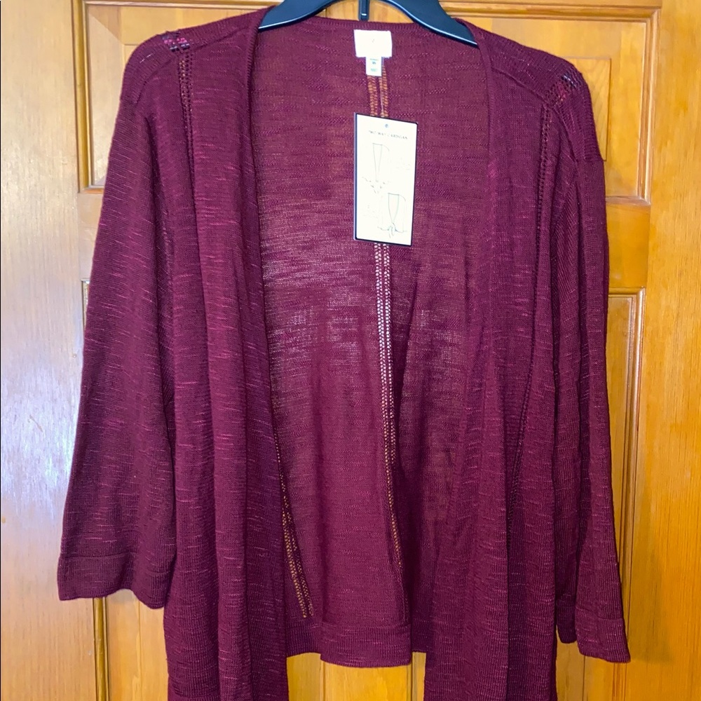 NWT Dress Barn Two Way Cardigan Size 2X